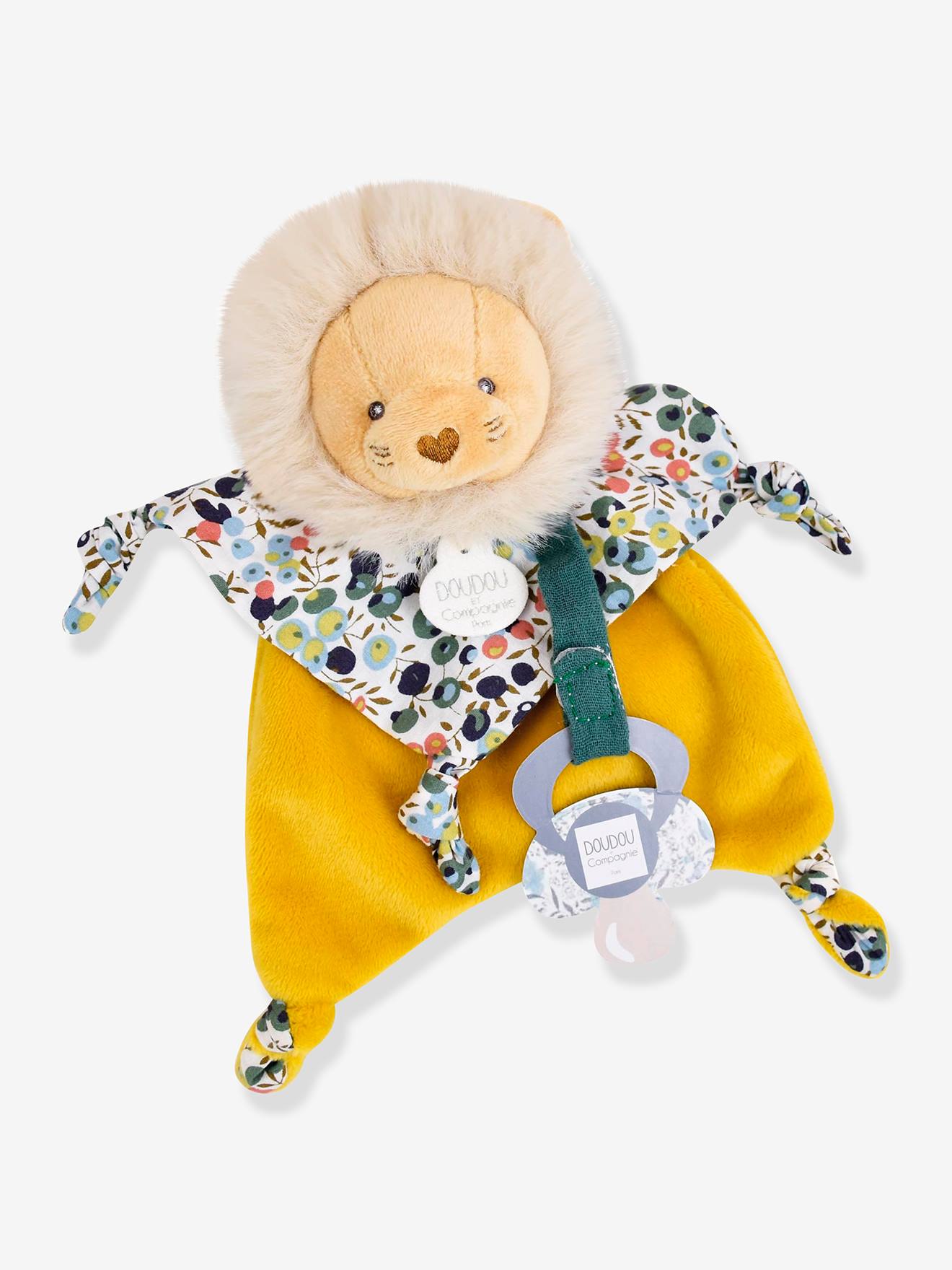 Attache-sucette lion jaune