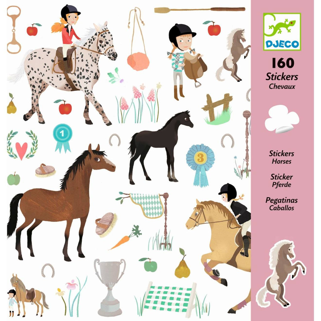 Autocollants chevaux multicolore