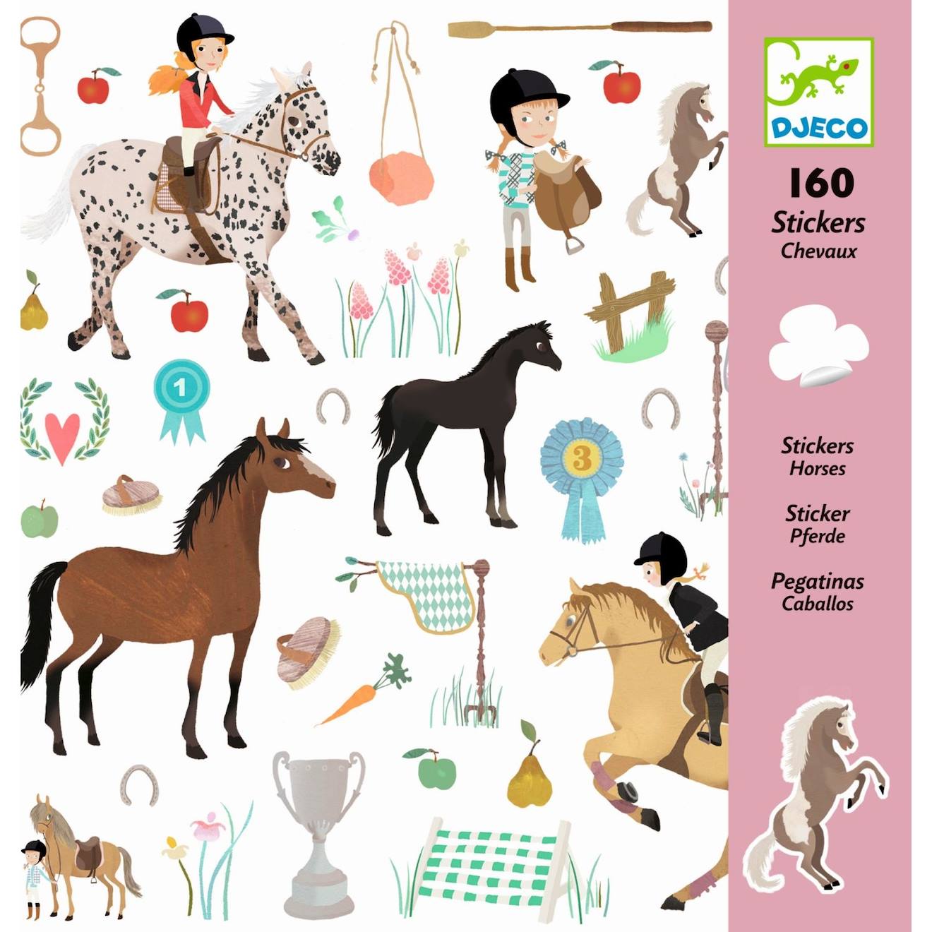 Autocollants chevaux multicolore