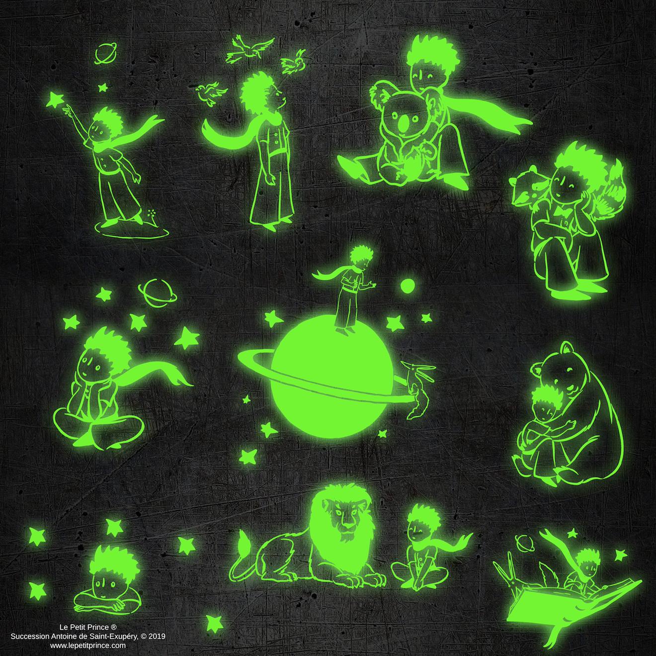 Autocollants Phosphorescent Le Petit Prince - Le Petit Prince Multicolore