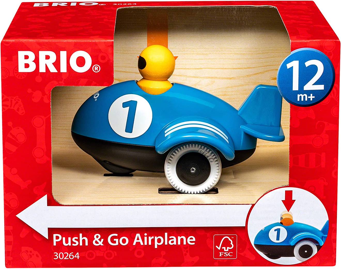 Avion push and Go bleu