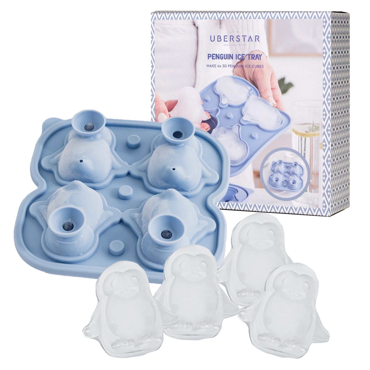 Moule à glaçons pingouins en silicone