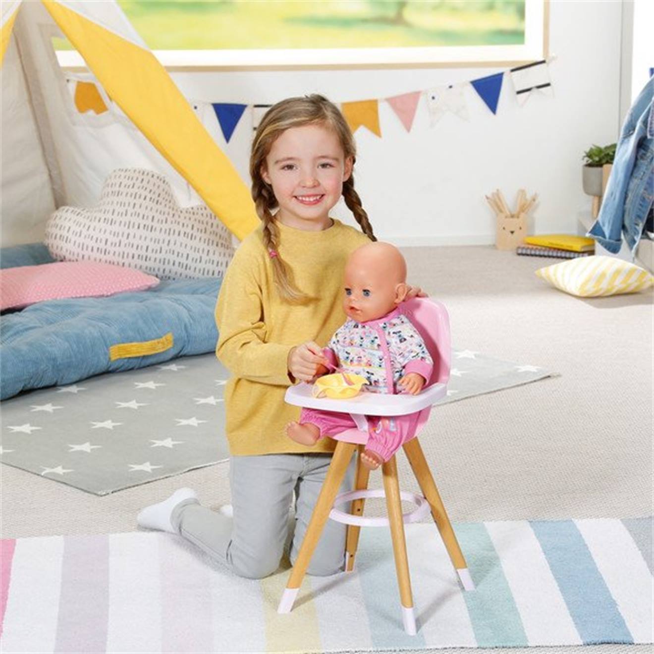 Baby born chaise haute pour poupée de 43 cm multicolore