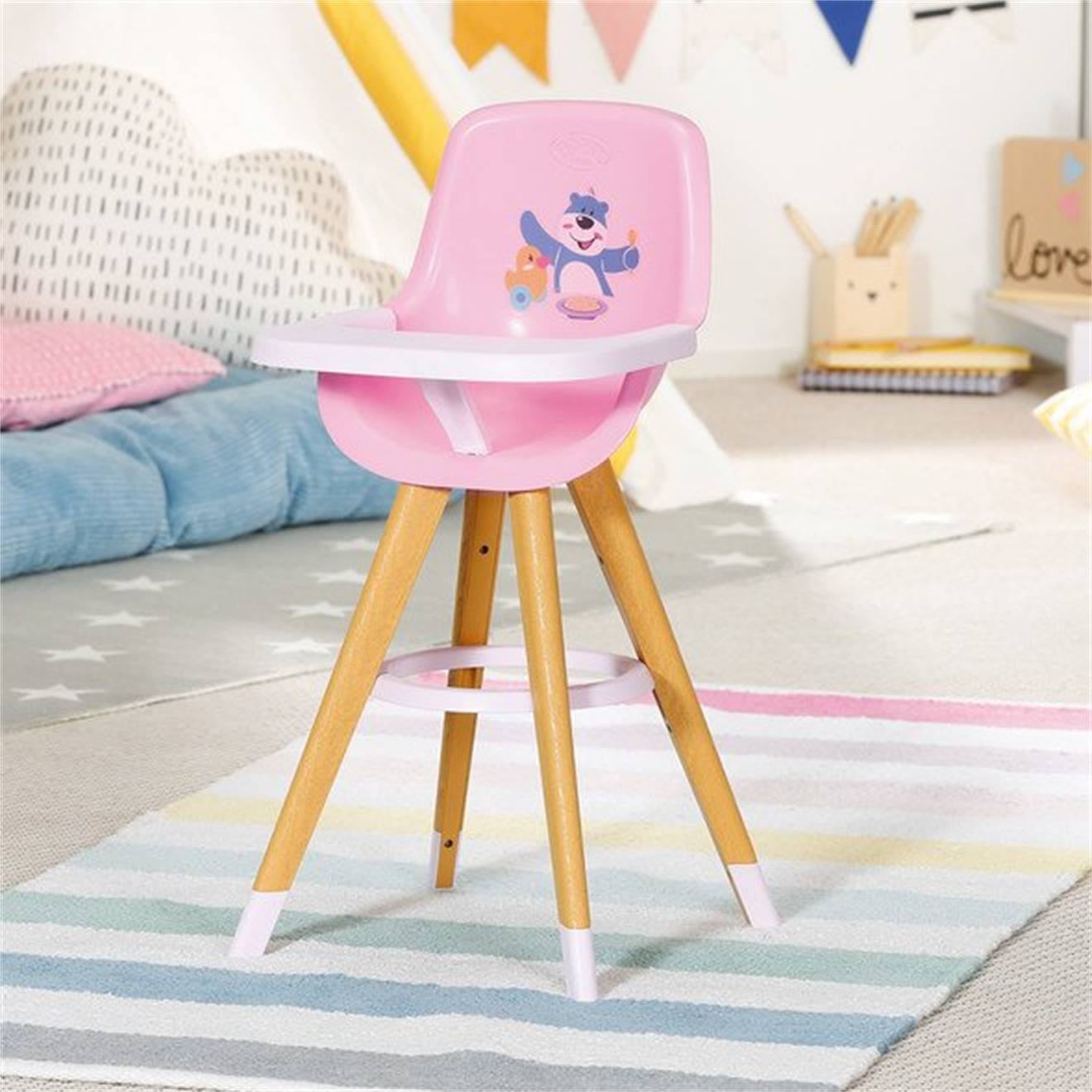 Baby born chaise haute pour poupée de 43 cm multicolore