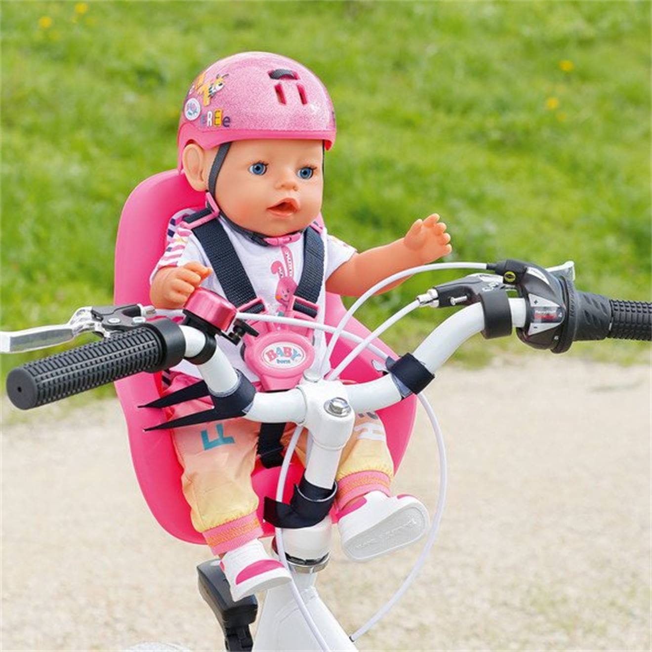 Baby born siège vélo pour poupée rose