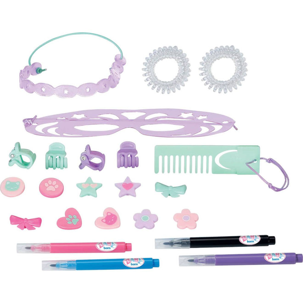 Baby born tête de coiffure créatif multicolore