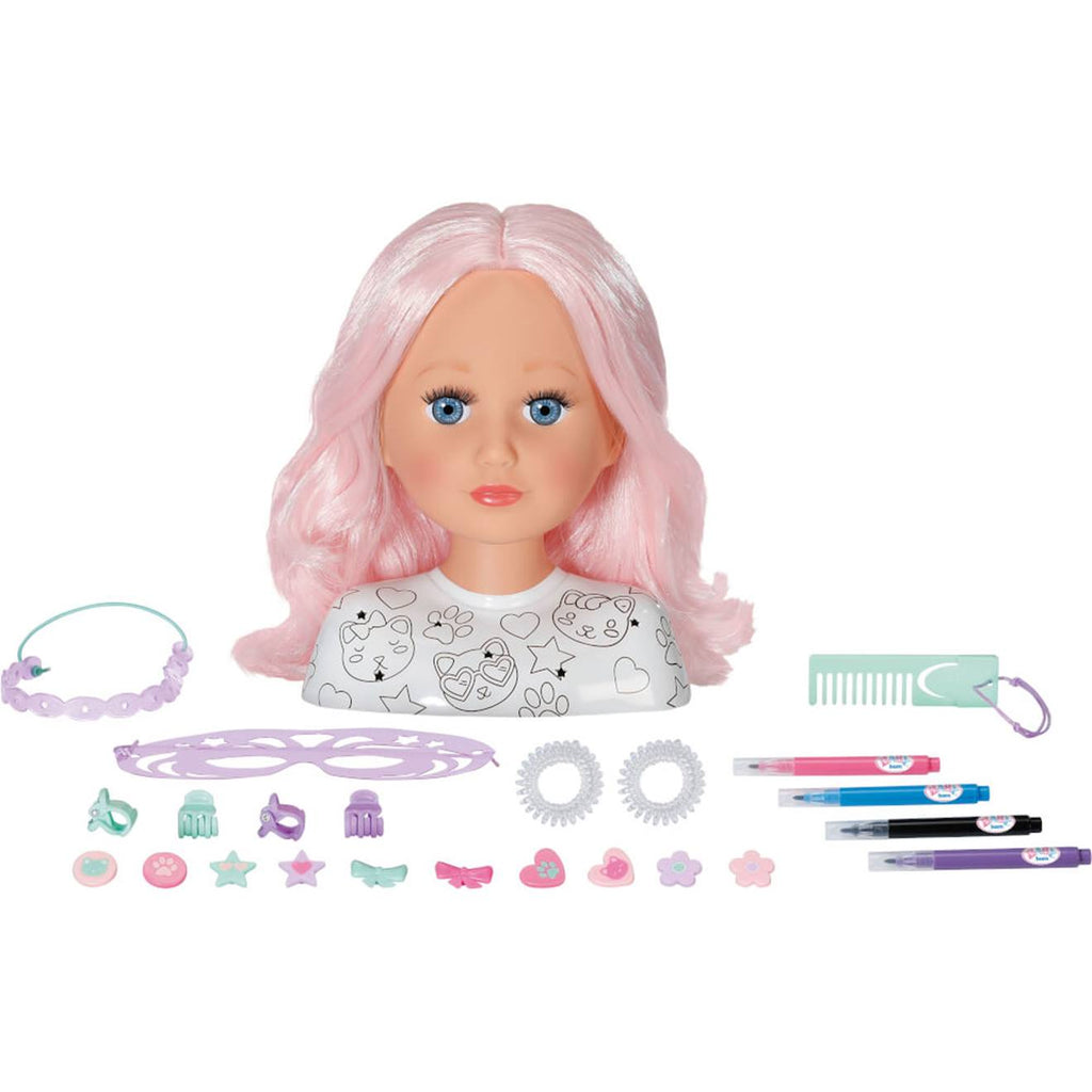 Baby born tête de coiffure créatif multicolore