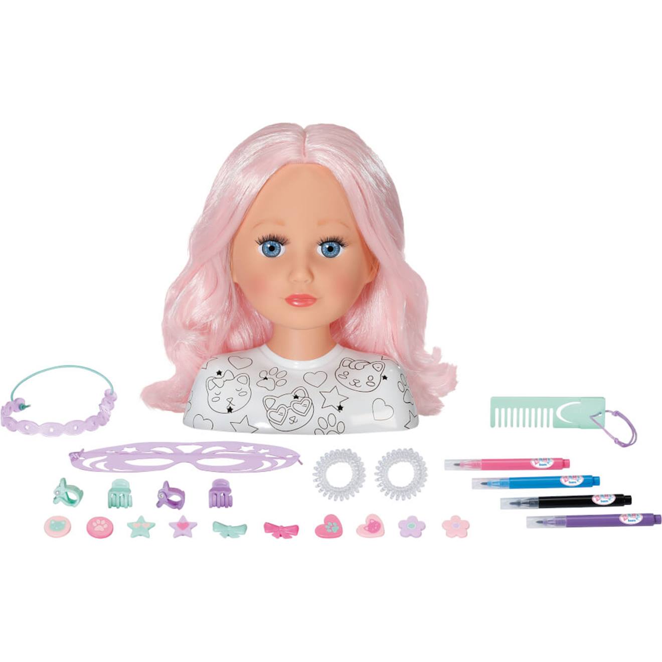 Baby born tête de coiffure créatif multicolore