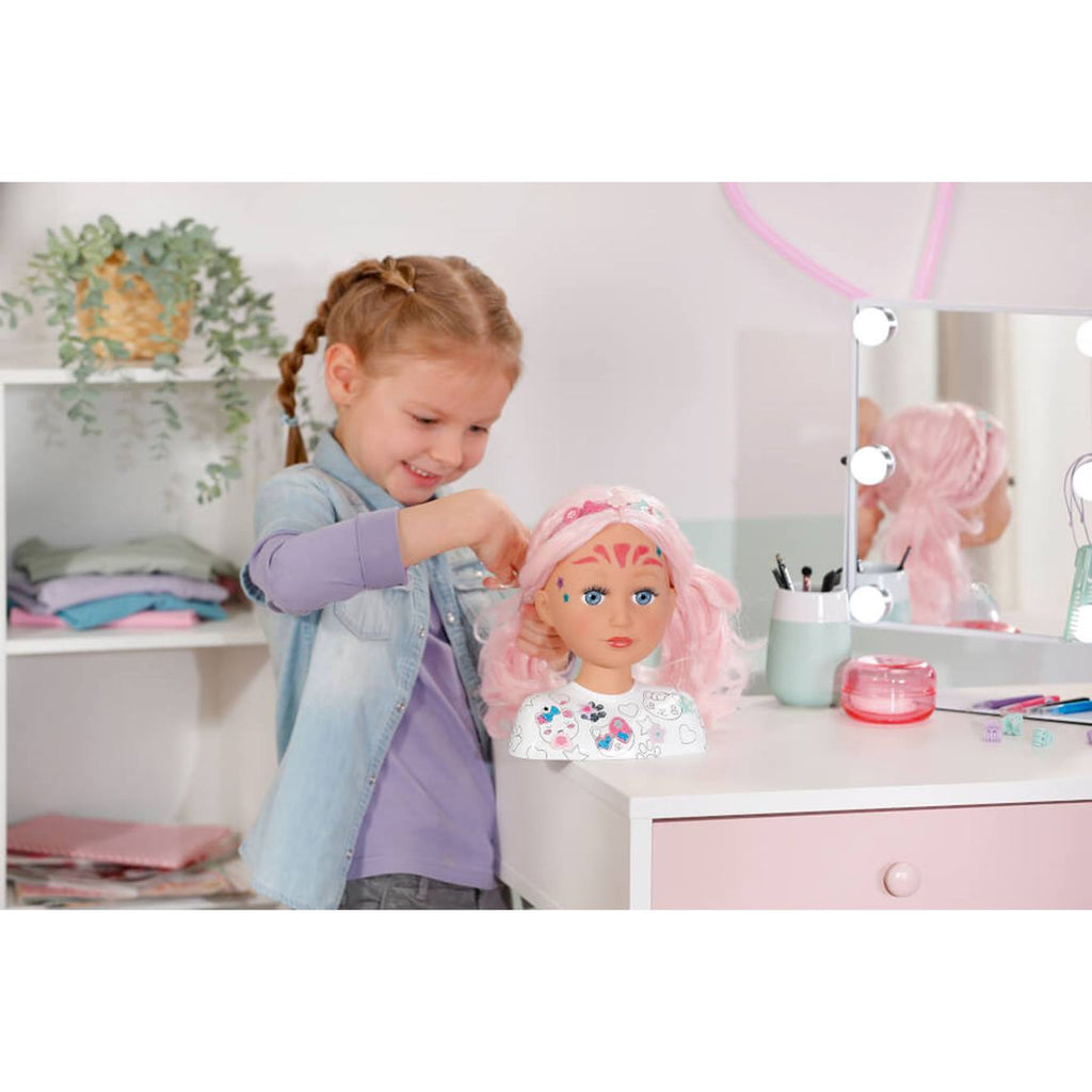 Baby born tête de coiffure créatif multicolore