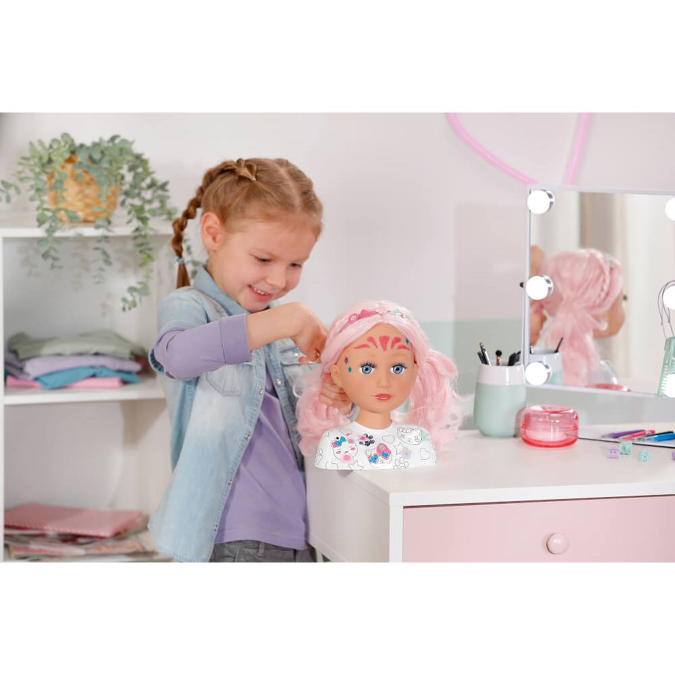 Baby born tête de coiffure créatif multicolore