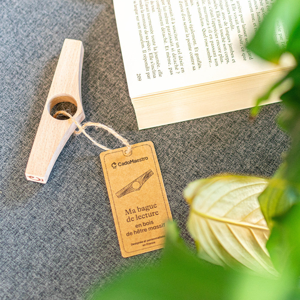 Bague de Lecture en Hêtre à Personnaliser - Marque-Pages Personnalisé