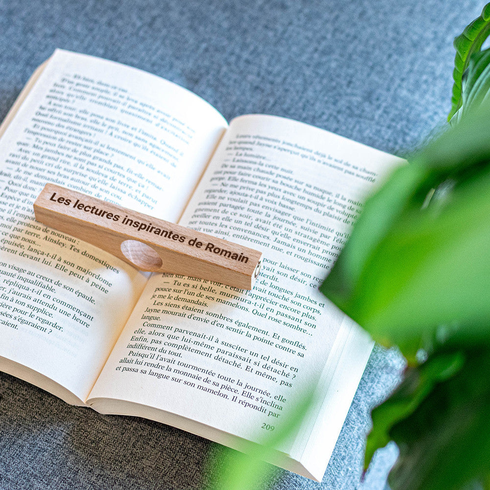 Bague de Lecture en Hêtre à Personnaliser - Marque-Pages Personnalisé