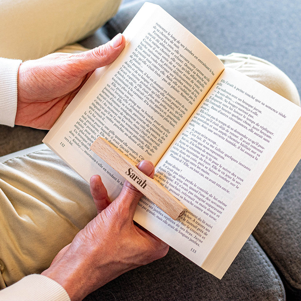 Bague de Lecture en Hêtre Prénom à Personnaliser - Marque-Pages Personnalisé