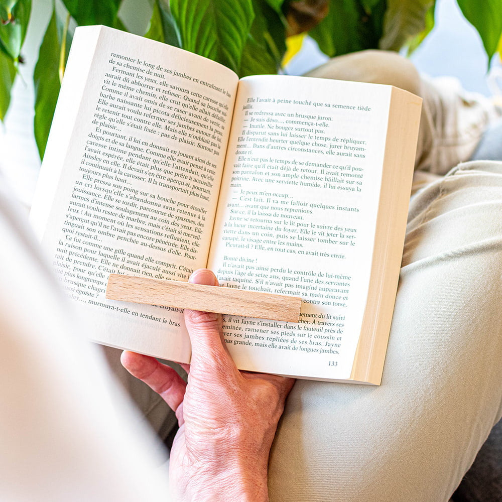 Bague de Lecture en Hêtre - Marque-Pages Personnalisé