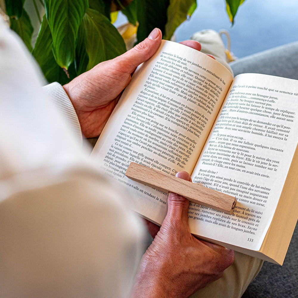 Bague de Lecture en Hêtre - Marque-Pages Personnalisé