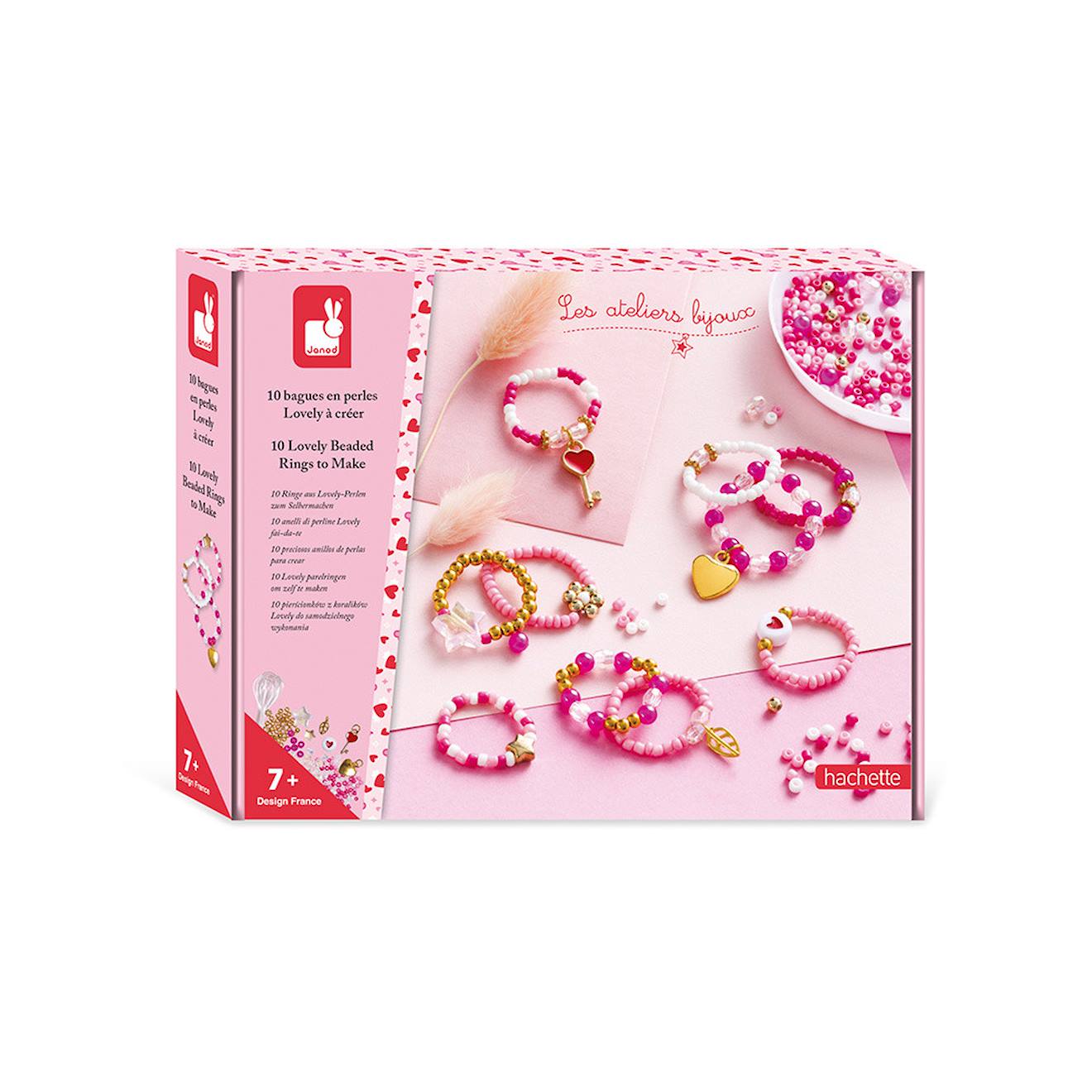 Bagues en perles à créer - lovely rose