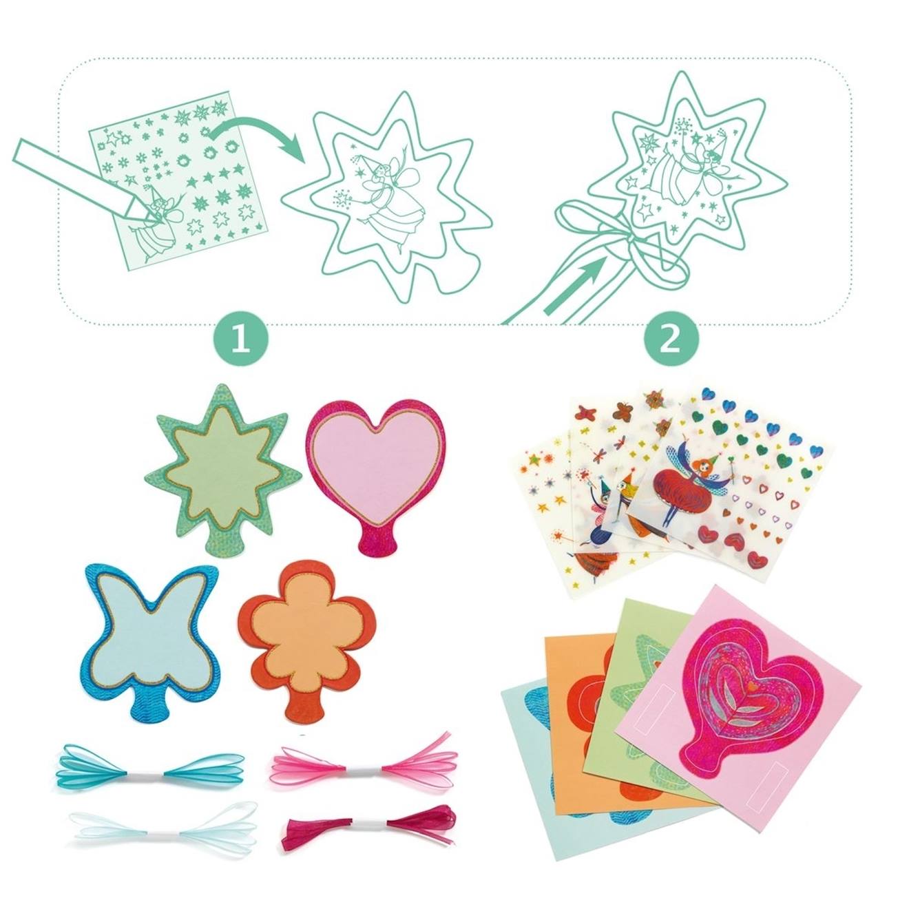 Baguettes magiques petites fées - do it yourself multicolore