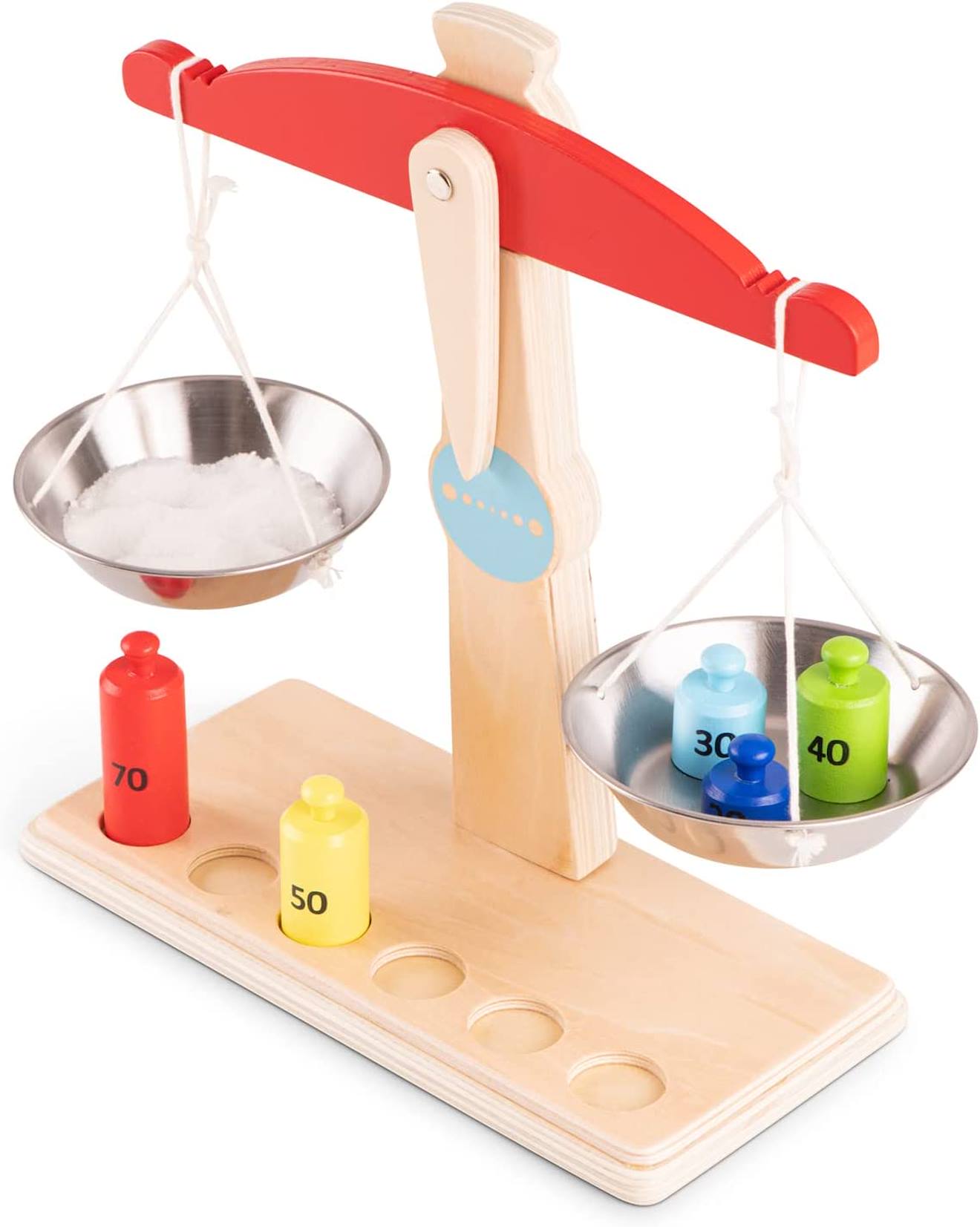 Balance avec poids rouge