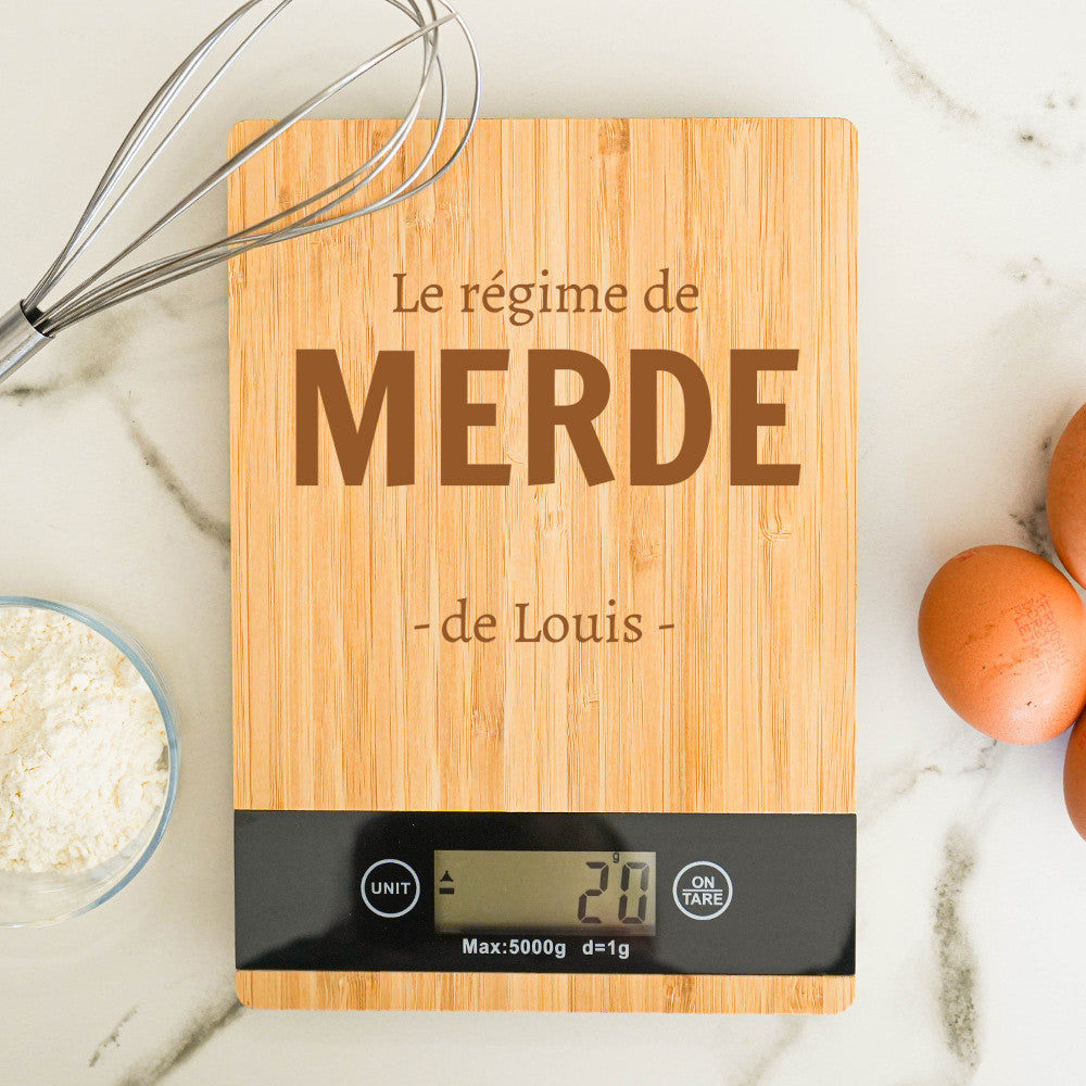 Balance de Cuisine et Planche à Découper Régime de Merde à Personnaliser - Planche à Découper Personnalisée
