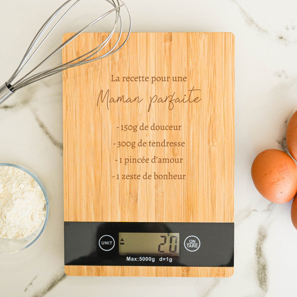 Balance de Cuisine et Planche à Découper à Personnaliser - Planche à Découper Personnalisée