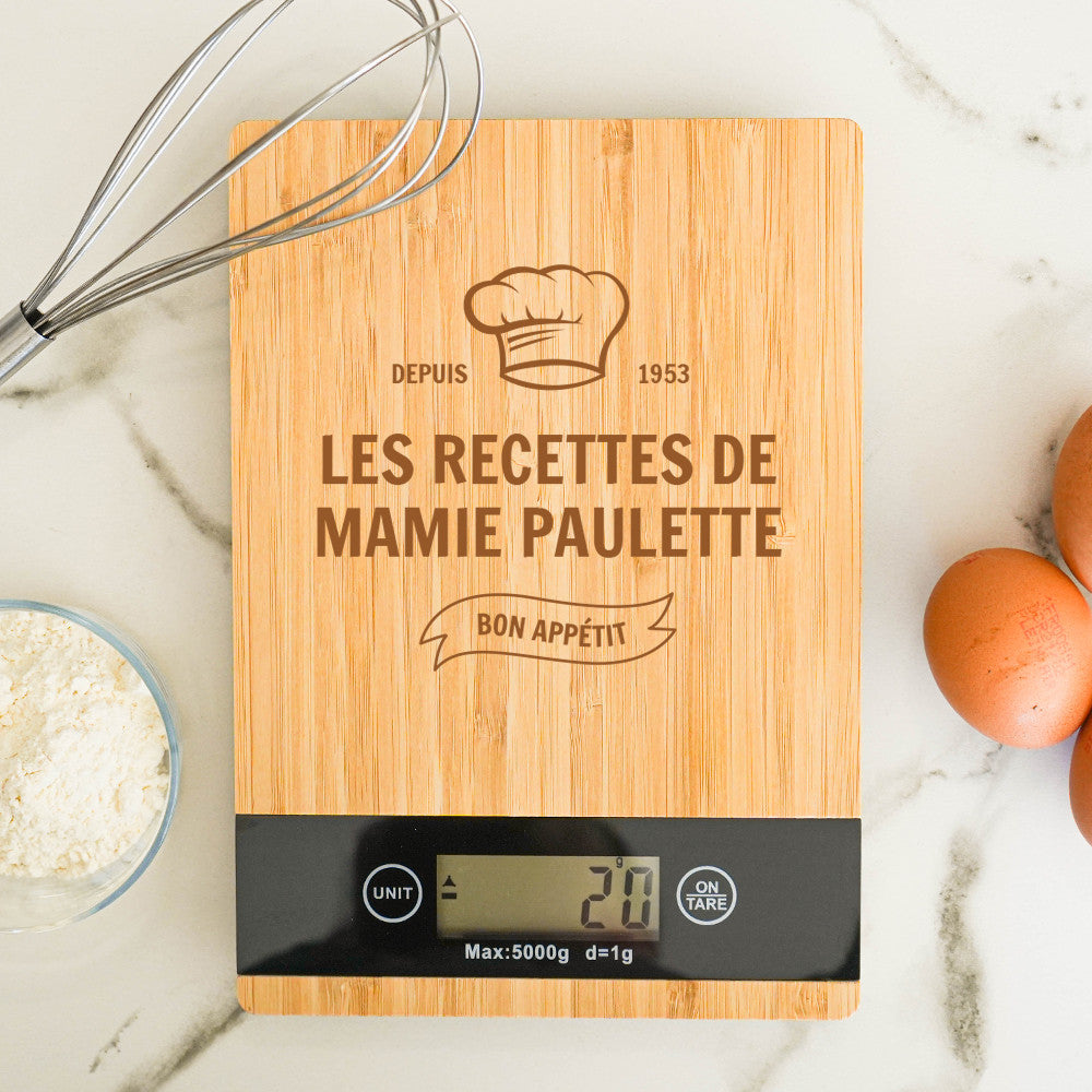 Balance de Cuisine et Planche à Découper Cuistot à Personnaliser - Planche à Découper Personnalisée