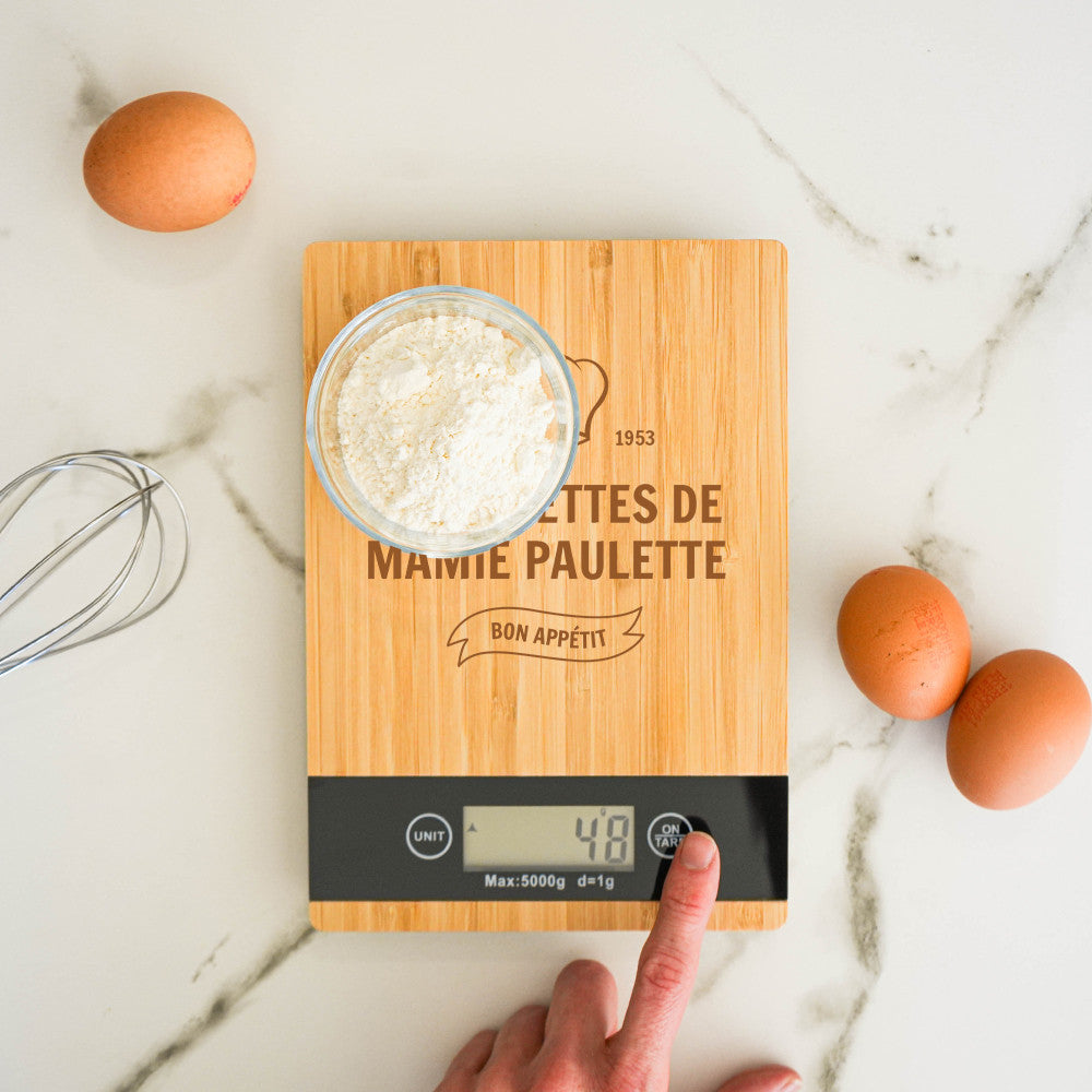 Balance de Cuisine et Planche à Découper Cuistot à Personnaliser - Planche à Découper Personnalisée