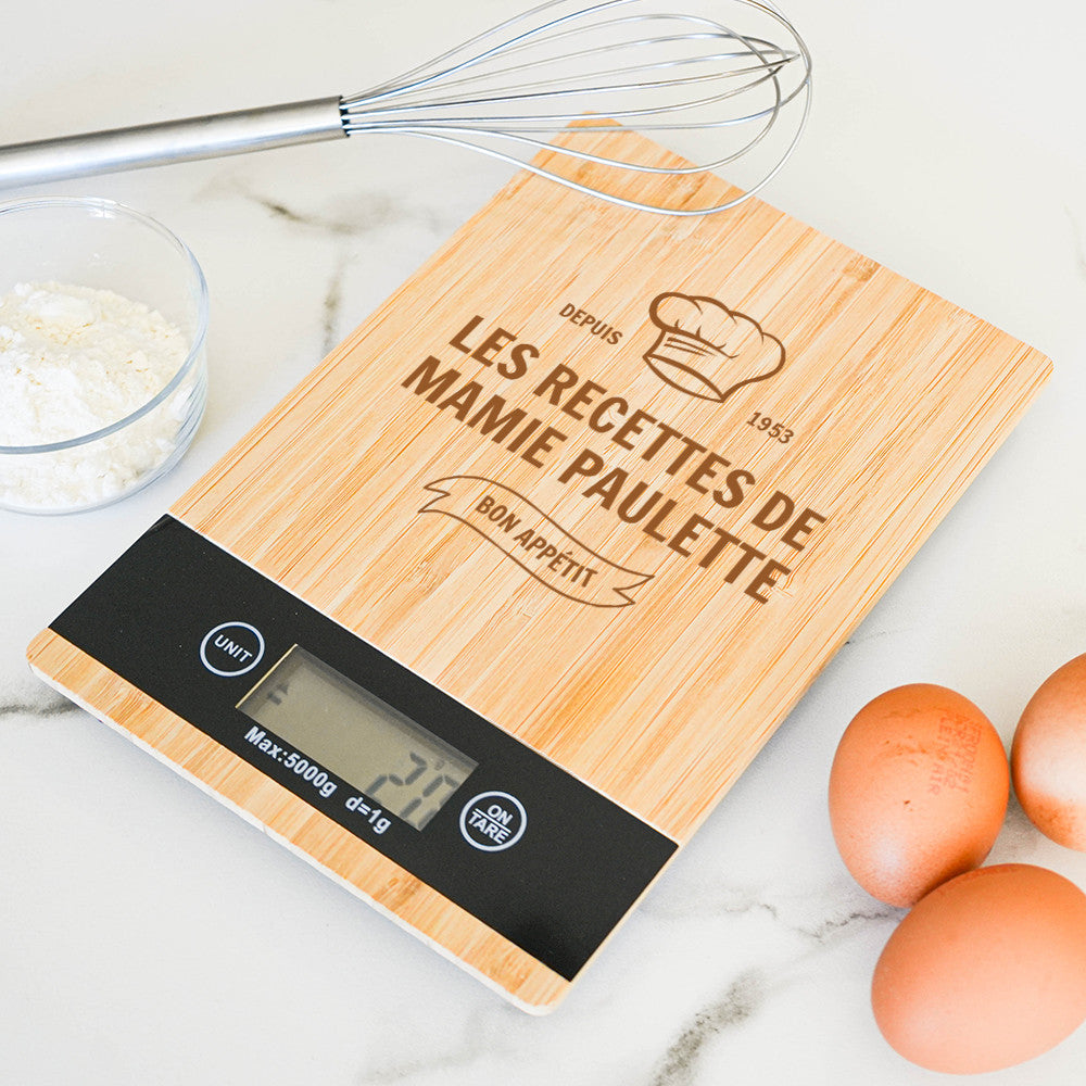 Balance de Cuisine et Planche à Découper Cuistot à Personnaliser - Planche à Découper Personnalisée