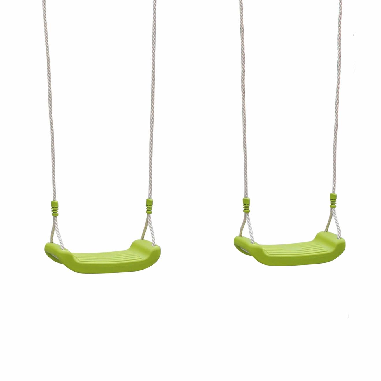 Balançoire 4 agrès meltemi, portique 6 places, station de jeux extérieure, balançoire enfants vert
