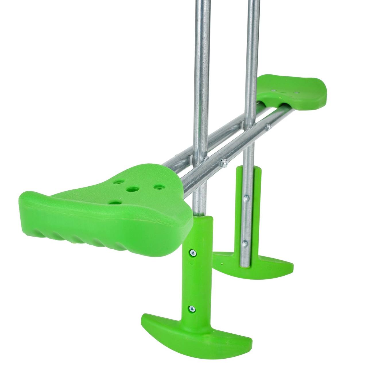 Balançoire duo enfants pour portique bois rond métal d100cm gris - vert