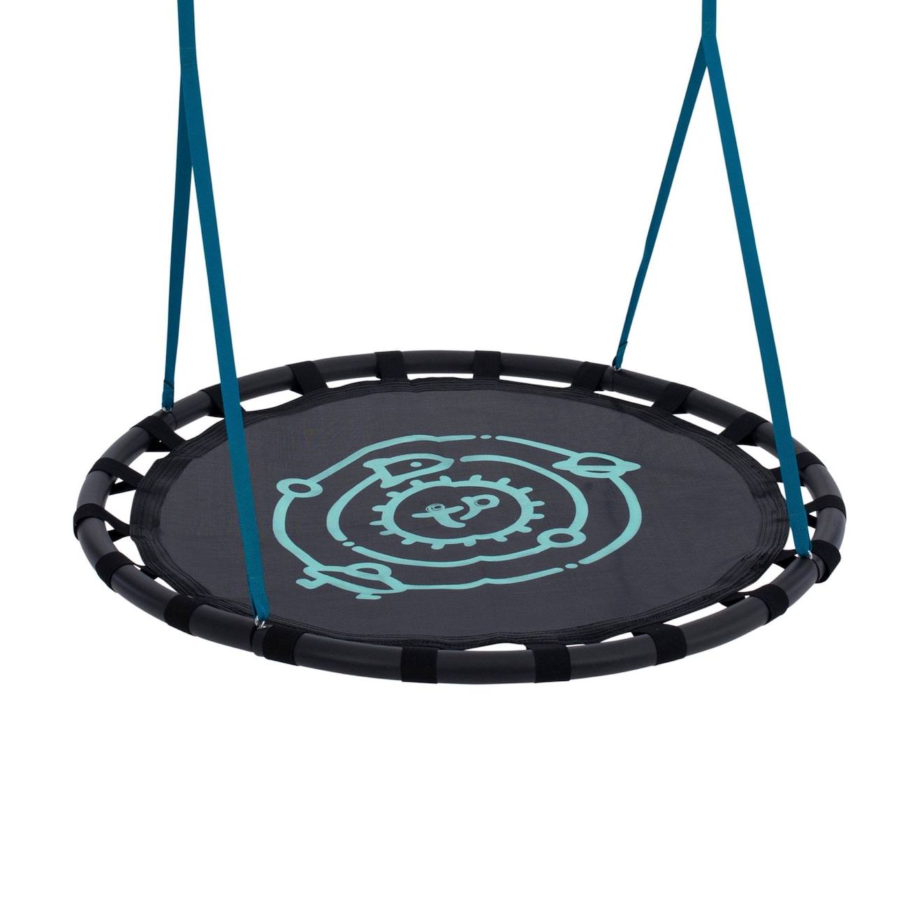 Balançoire nid pour portique métal d120cm bleu - noir