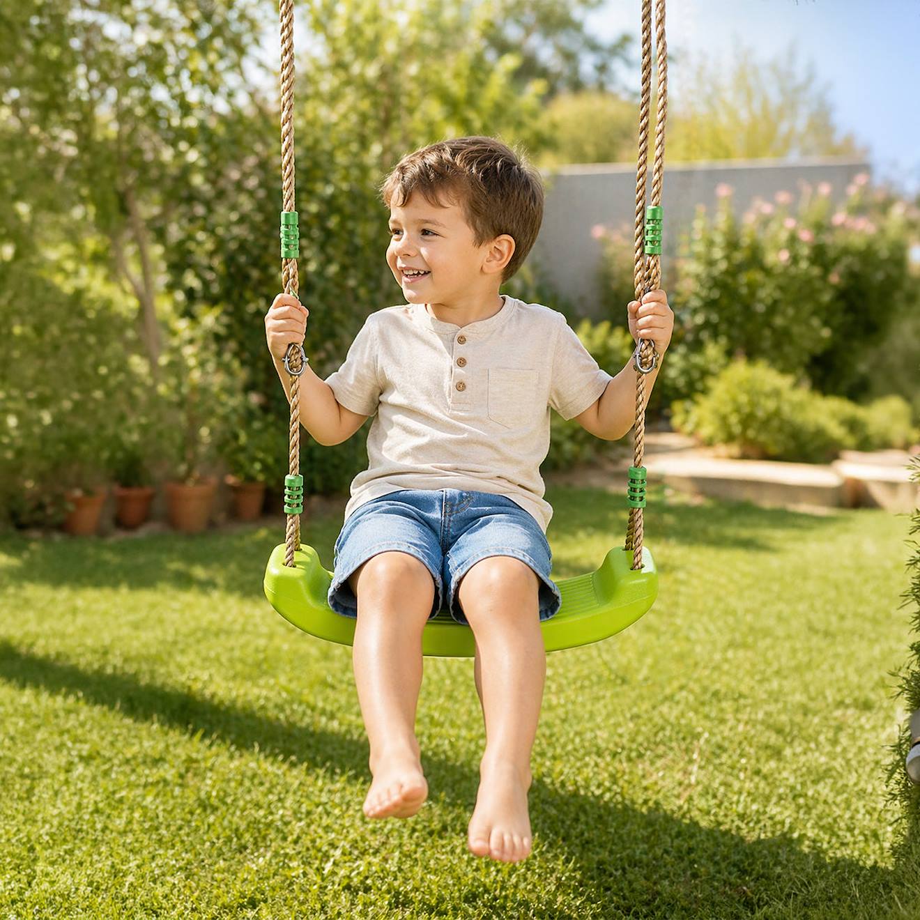Balançoire plastique pour portique balançoire 2 m - 2,5 m pour enfants vert