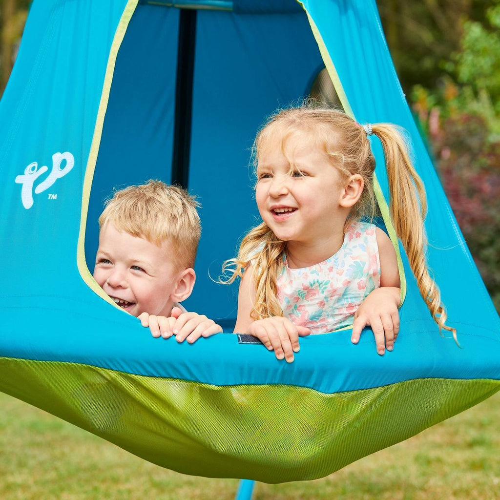Balançoire tente avec structure ovni métal h159cm bleu