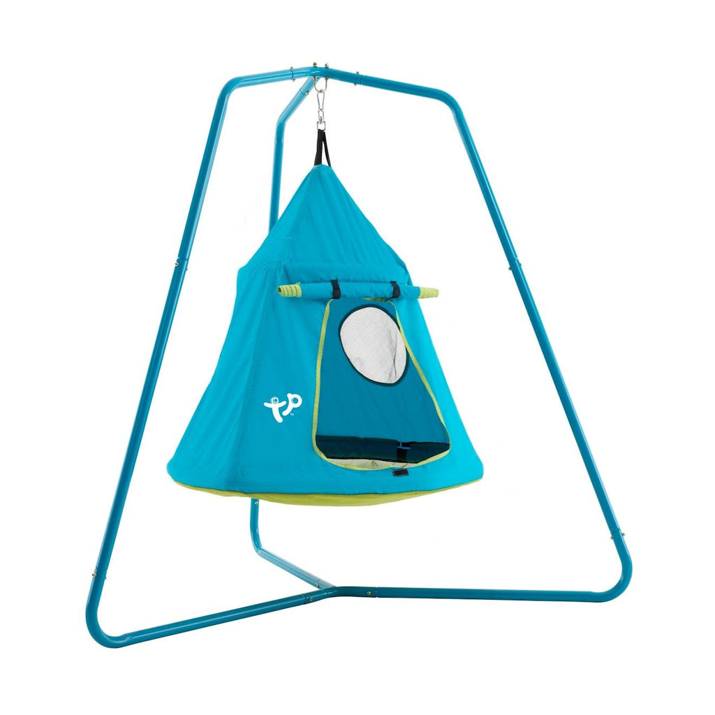 Balançoire tente avec structure ovni métal h159cm bleu