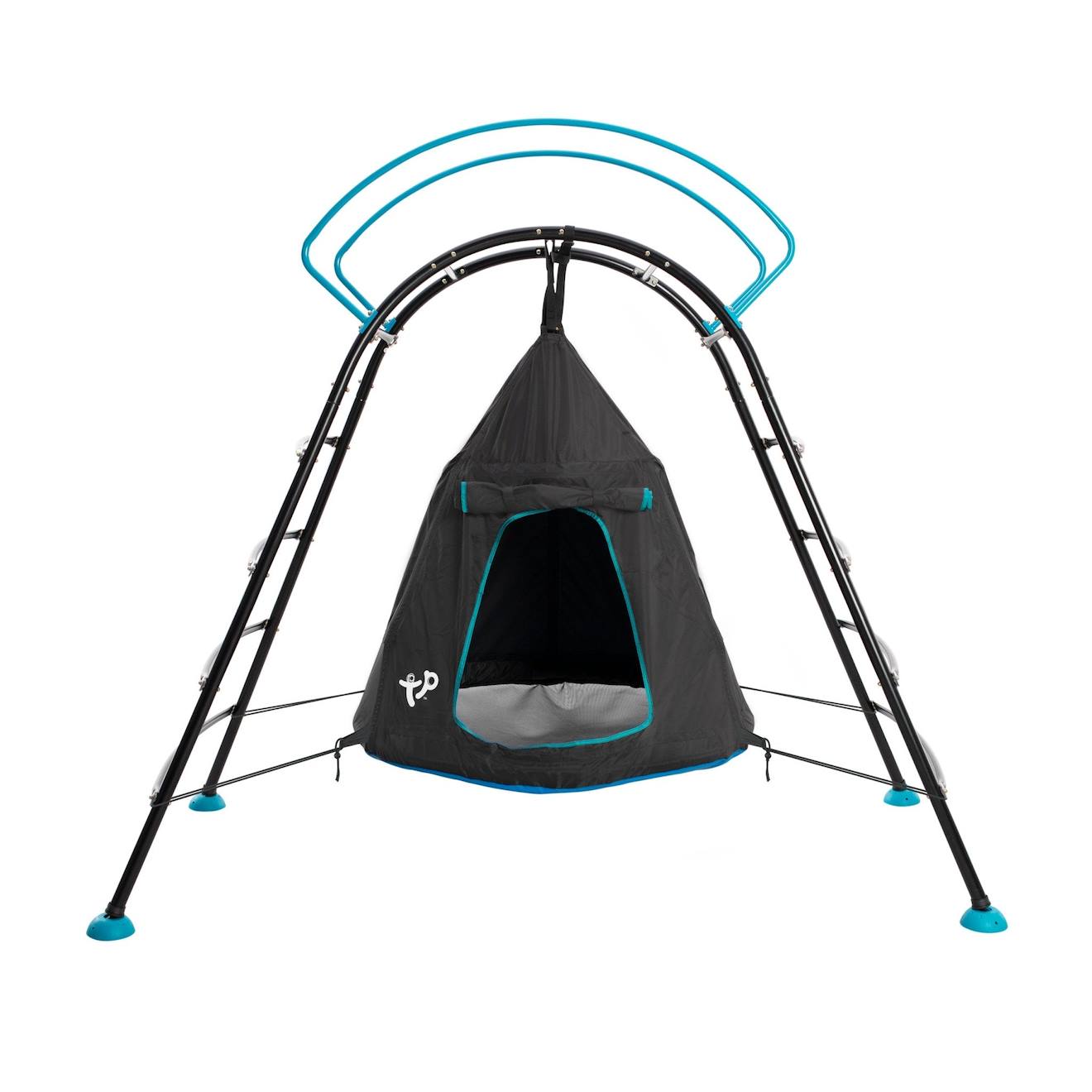 Balançoire tente avec structure ovni métal h201cm bleu - noir