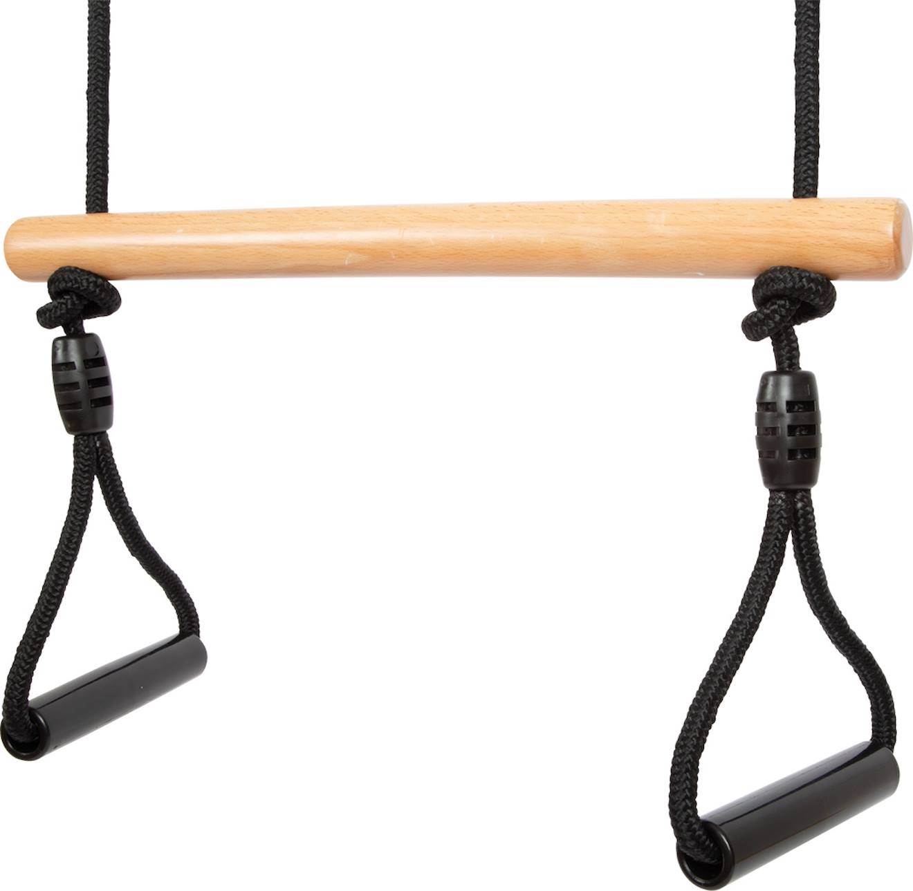Balançoire trapèze avec anneaux de gymnastique noir
