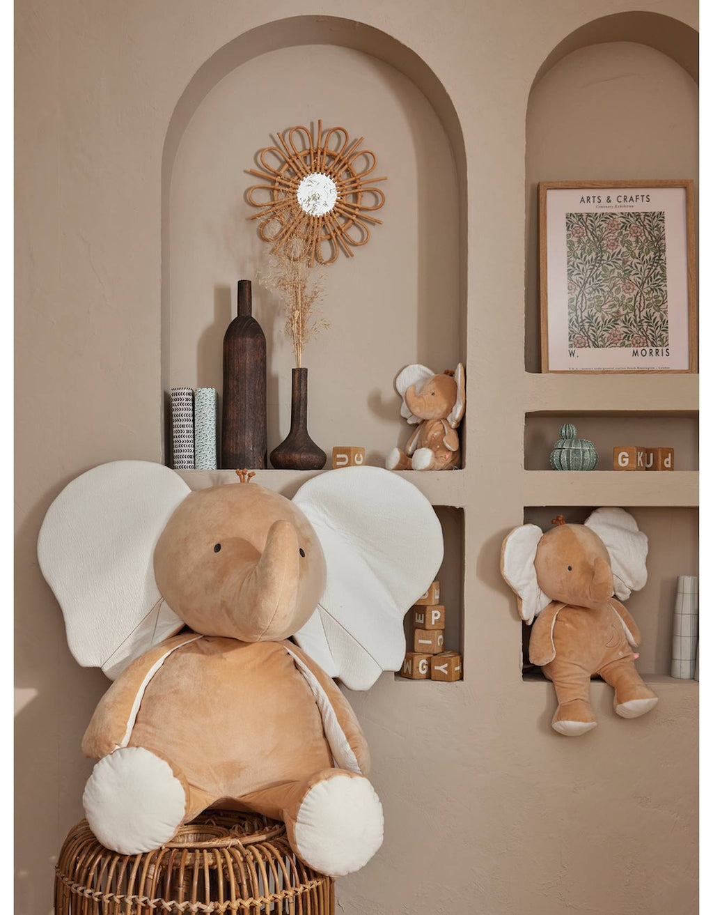 Bali eléphant 40cm beige