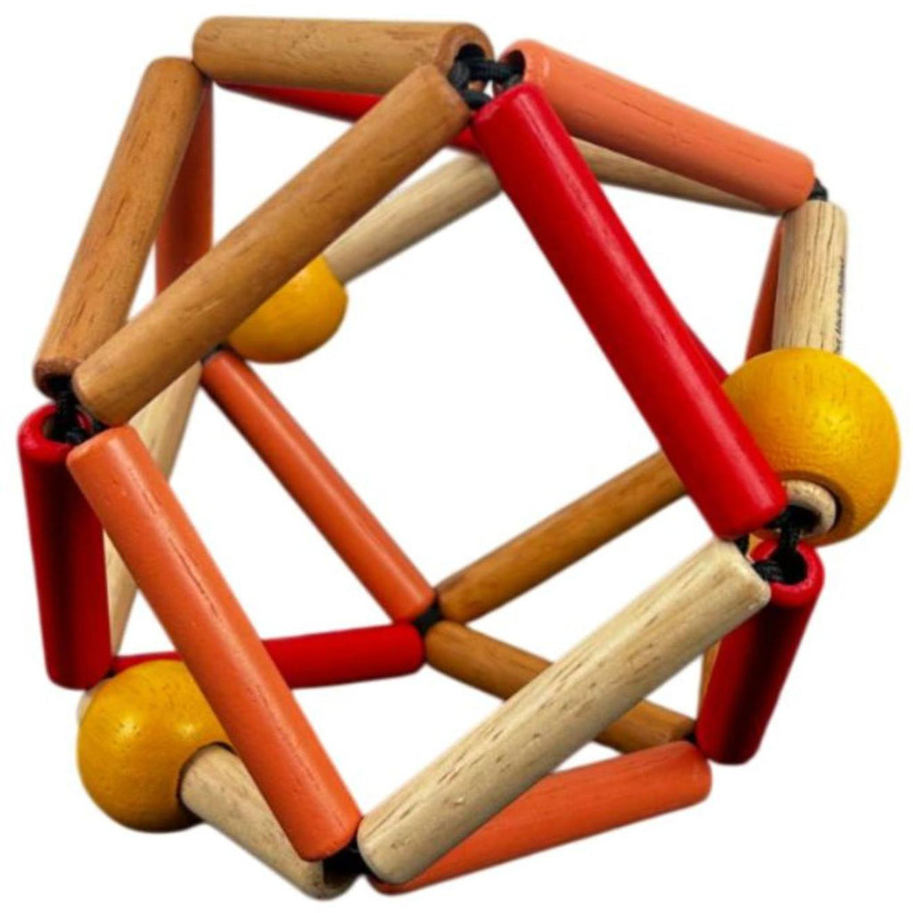 Balle de préhension en bois bass & bass fruity grabber bleu, orange, rouge