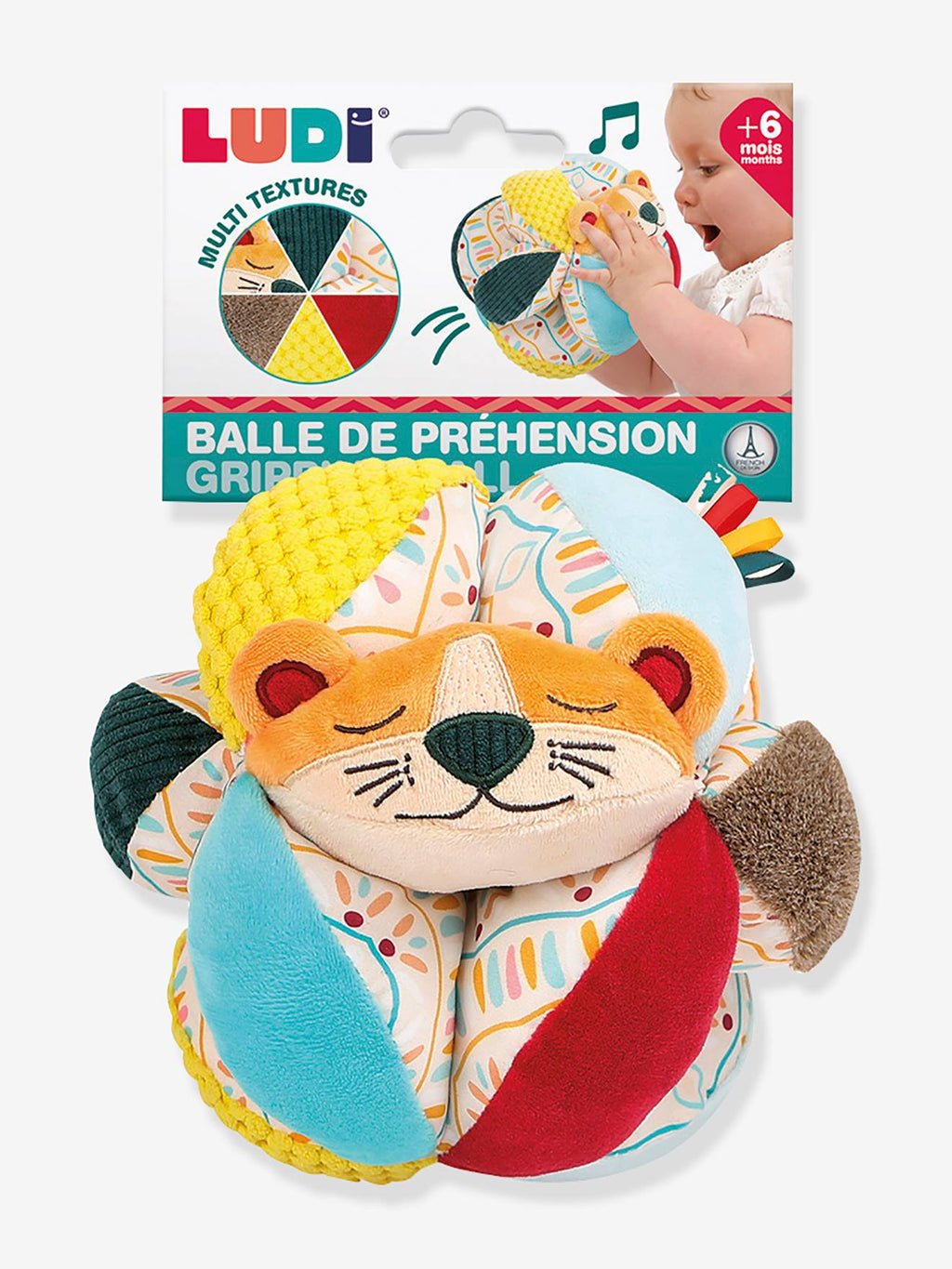 Balle de préhension multicolore