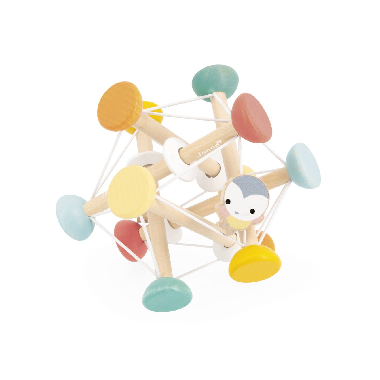 Balle sensorielle en bois 12 mois multicolore