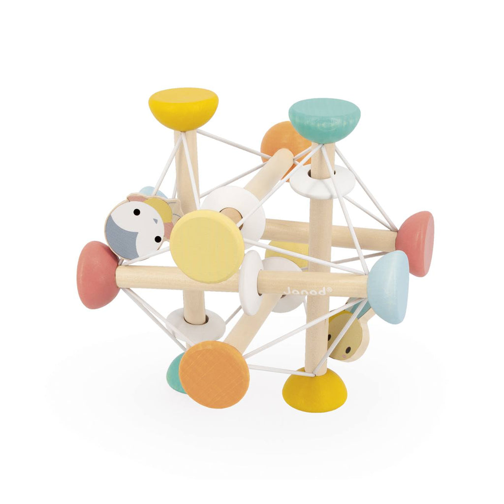 Balle sensorielle en bois 12 mois multicolore