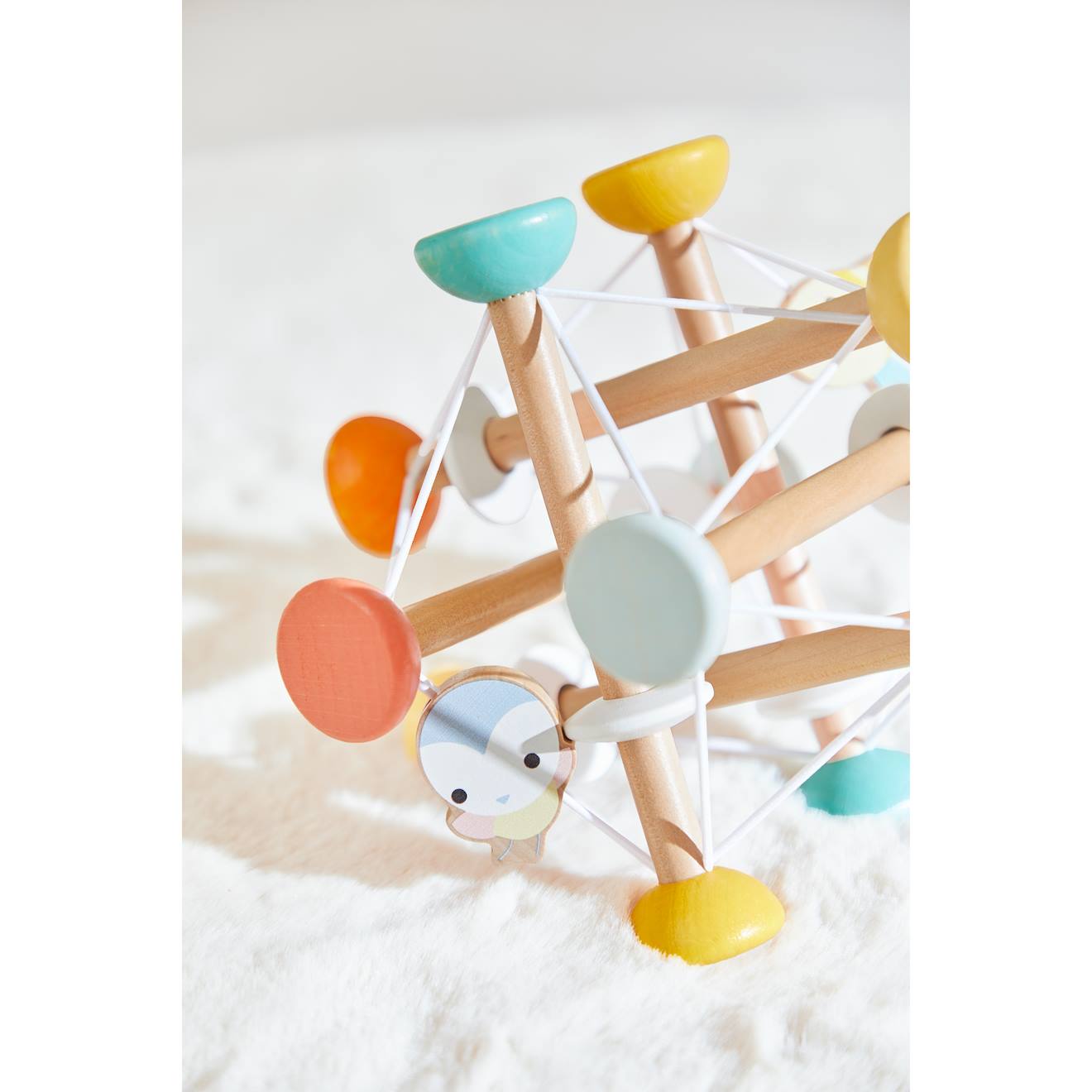 Balle sensorielle en bois 12 mois multicolore