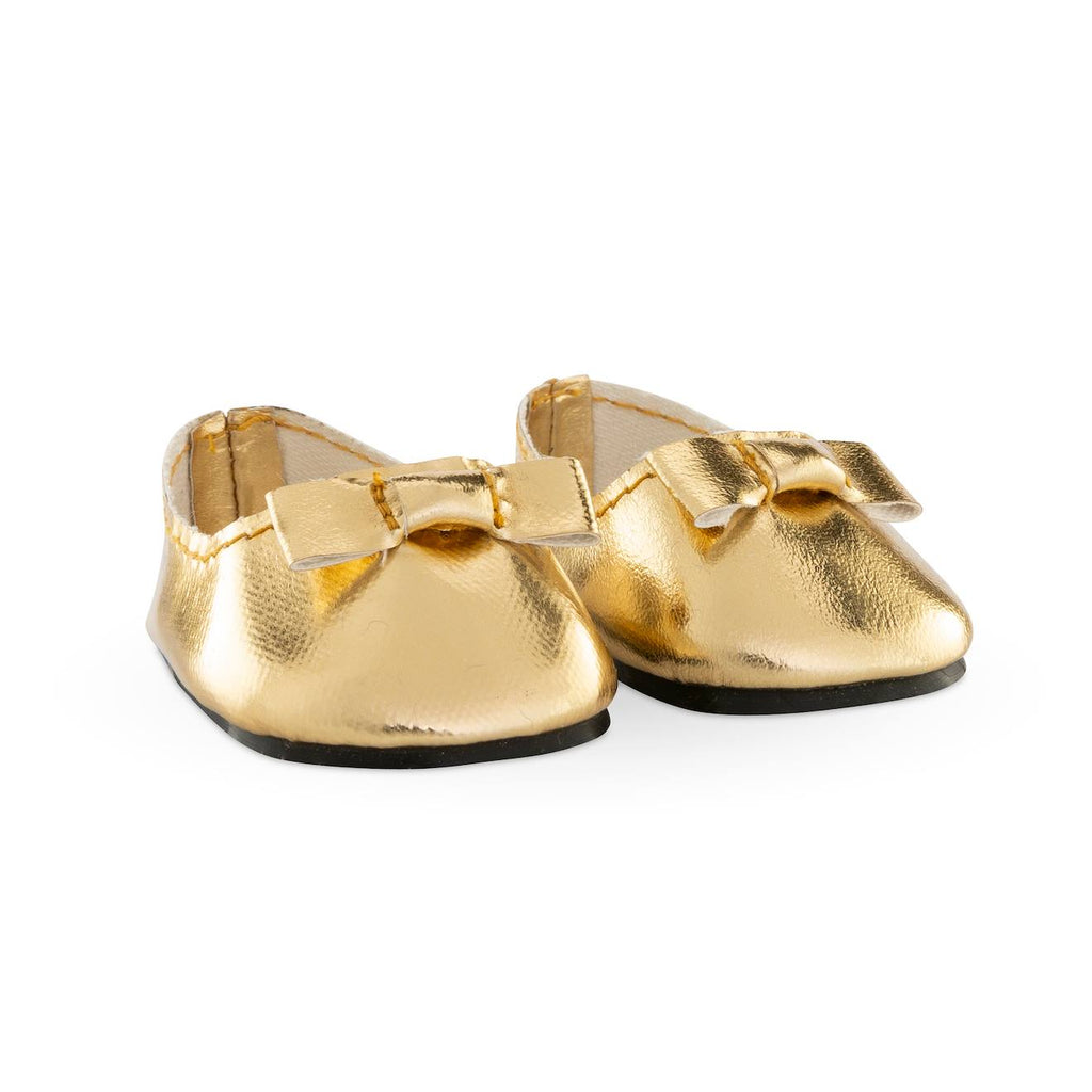 Ballerines dorées pour poupon 36 cm multicolore