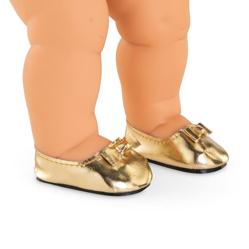 Ballerines dorées pour poupon 36 cm multicolore