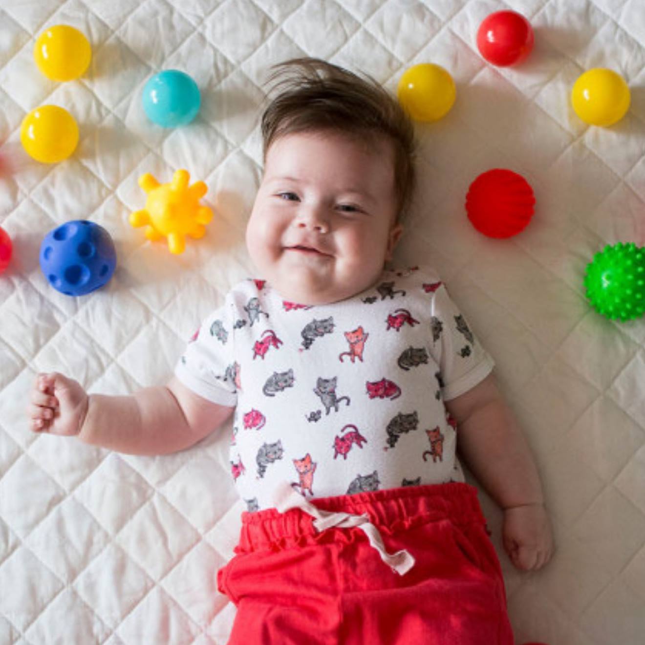 Balles sensorielles montessori – coffret de 5 dès la naissance multicolore