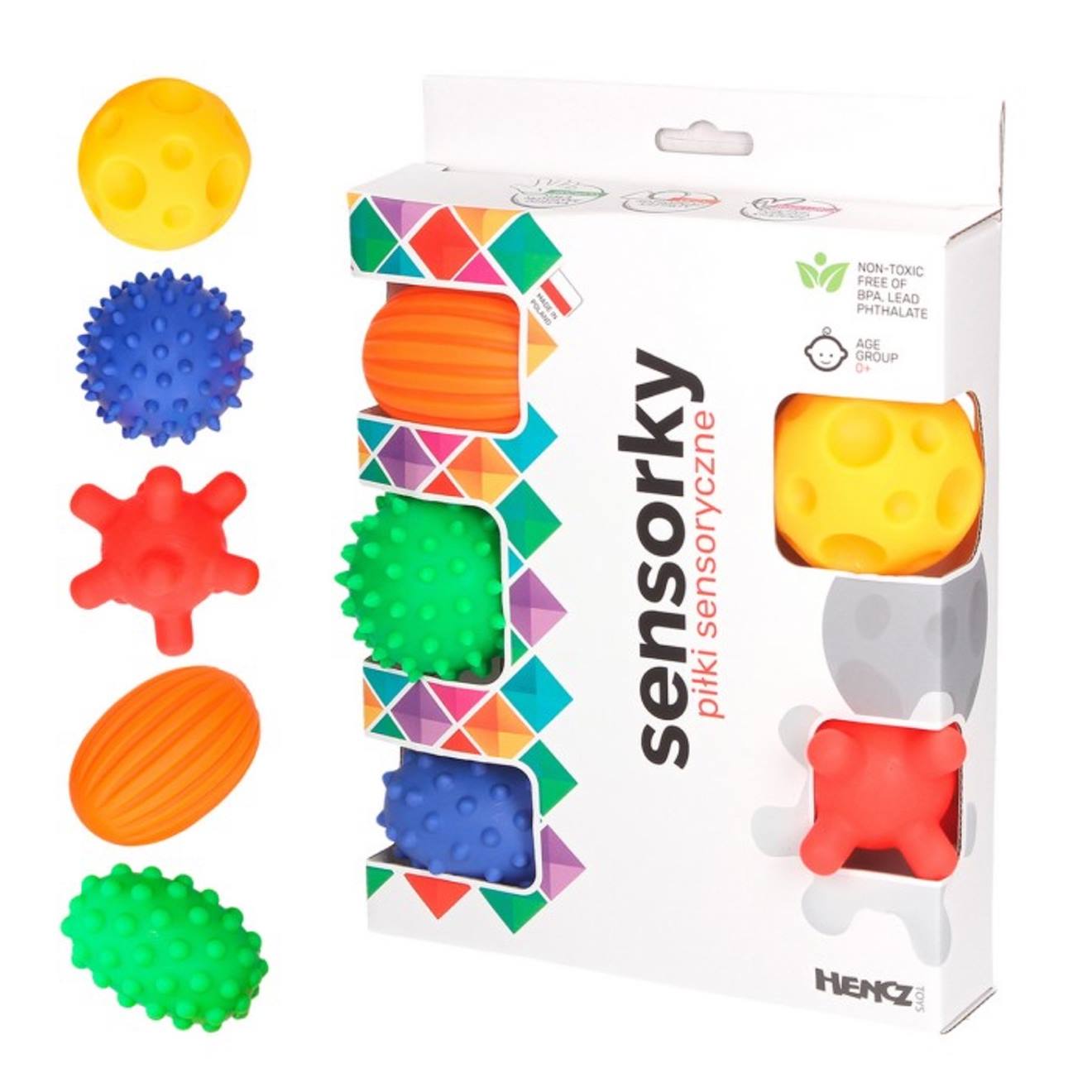 Balles sensorielles montessori – coffret de 5 dès la naissance multicolore