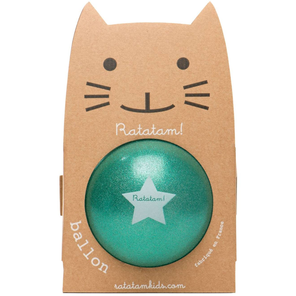 Ballon paillettes (15 cm) vert, blanc