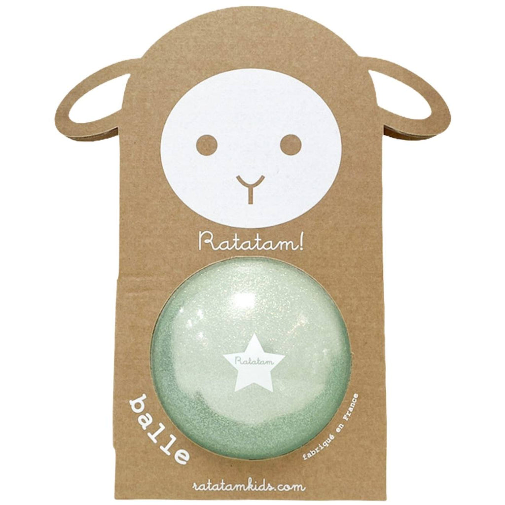 Ballon paillettes or (10 cm) vert d'eau, blanc