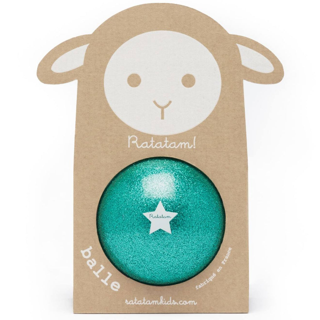 Ballon paillettes or (10 cm) vert, blanc
