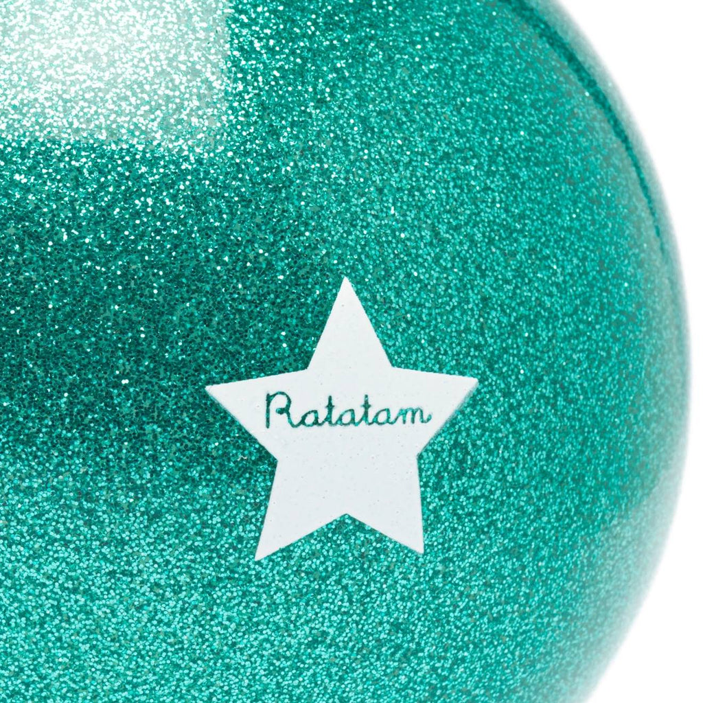Ballon paillettes or (10 cm) vert, blanc