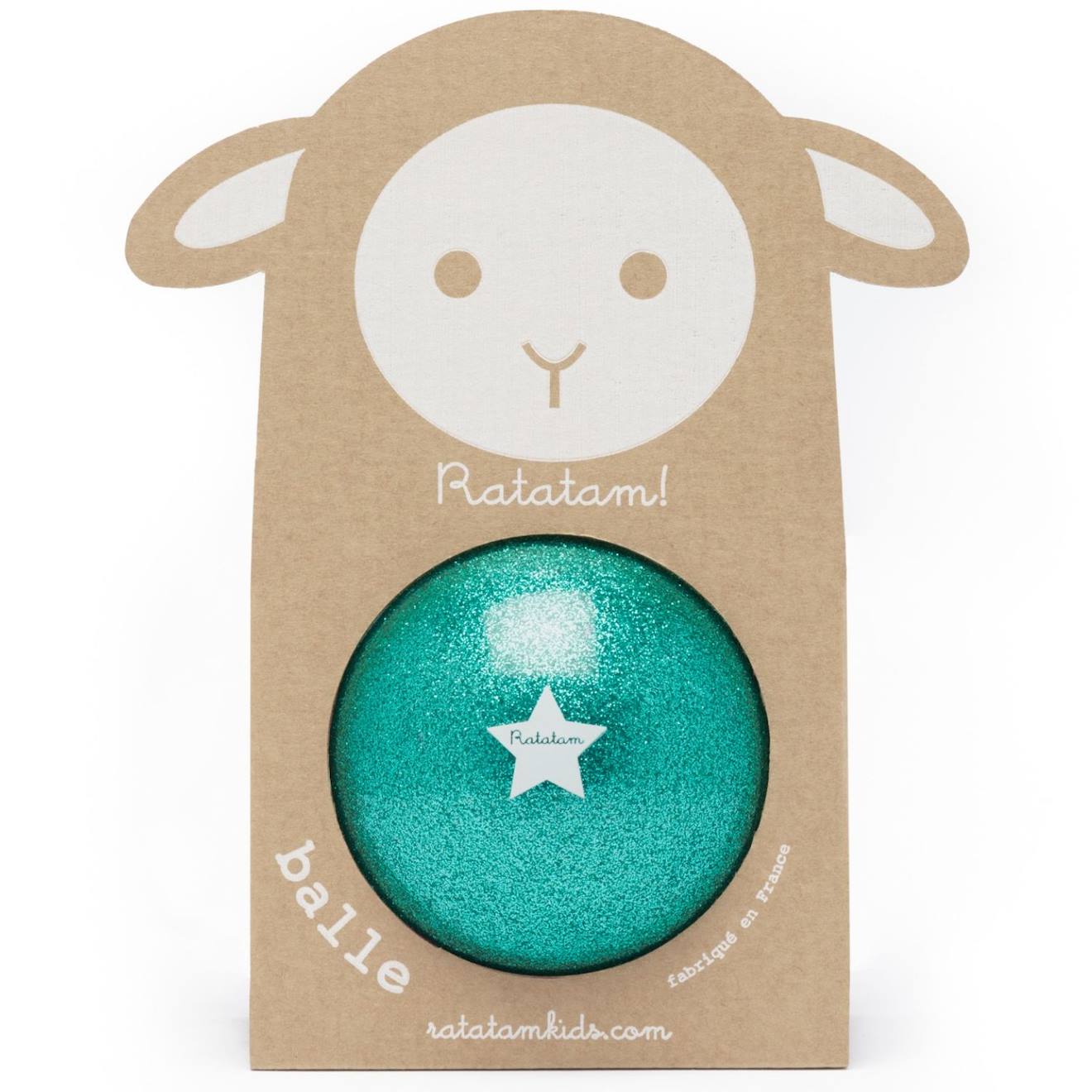 Ballon paillettes or (10 cm) vert, blanc